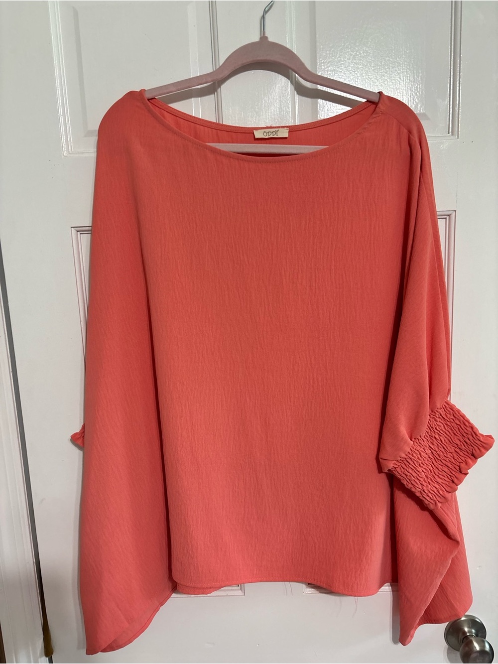 ODDY Coral-Peach Boatneck Tunic